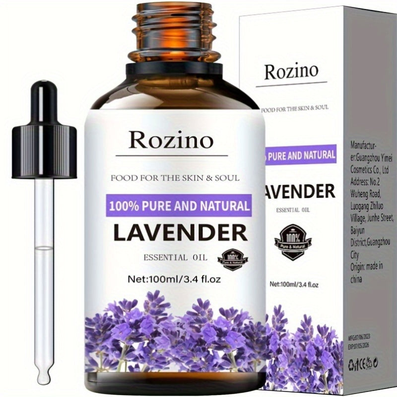 ROZINO Pure Lavender Essential Oil – Skin, Hair, Massage & Diffuser Aromatherapy Gift