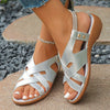 Women's Wide Fit Open-Toe Wedge Sandals - Adjustable Buckle, Cushioned Platform Heel, Lightweight Breathable Summer Shoes