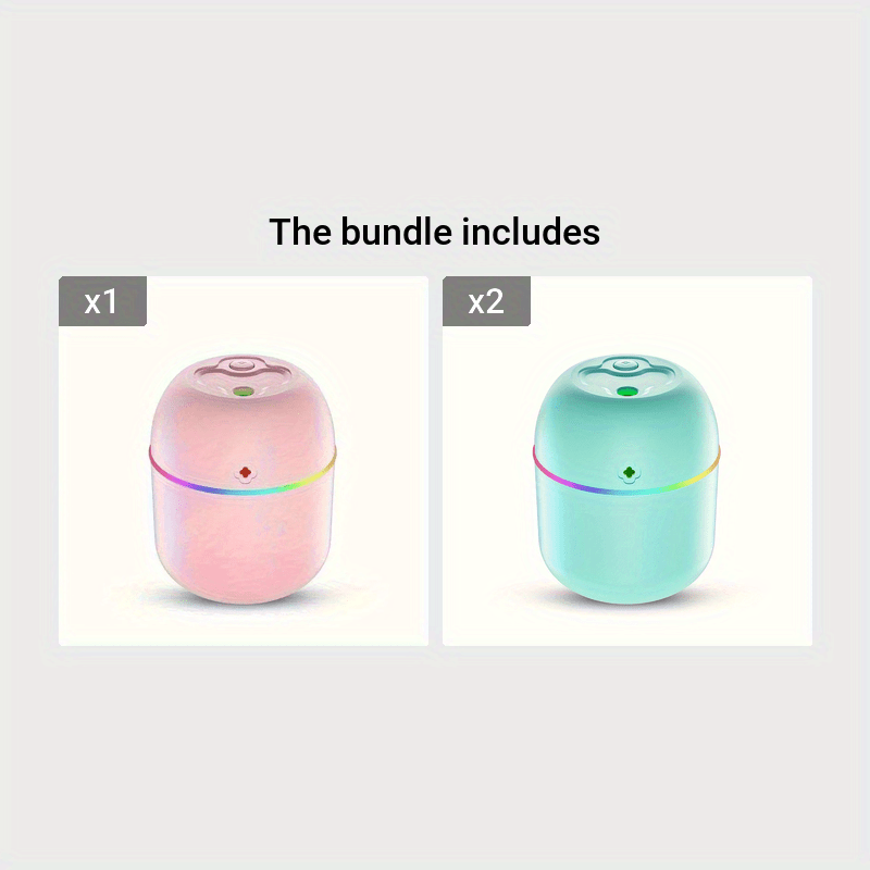 Portable USB Aromatherapy Humidifier - Mini Quiet Mist Diffuser with Nightlight for Bedroom, Office & Car