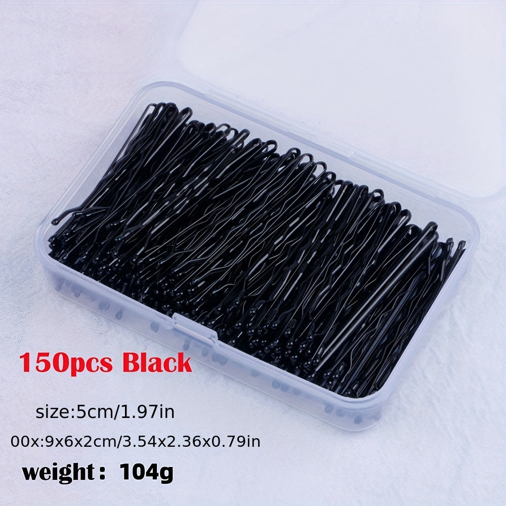 1.96-Inch (5 cm) Metal One-Word Hair Clip Barrette, Minimalist Wavy Edge Hairpin for Women