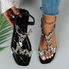 Women's Butterfly Slip-On Flat Sandals - Open Toe Beige PVC Upper, Comfortable Synthetic Insole, Summer Casual Flats