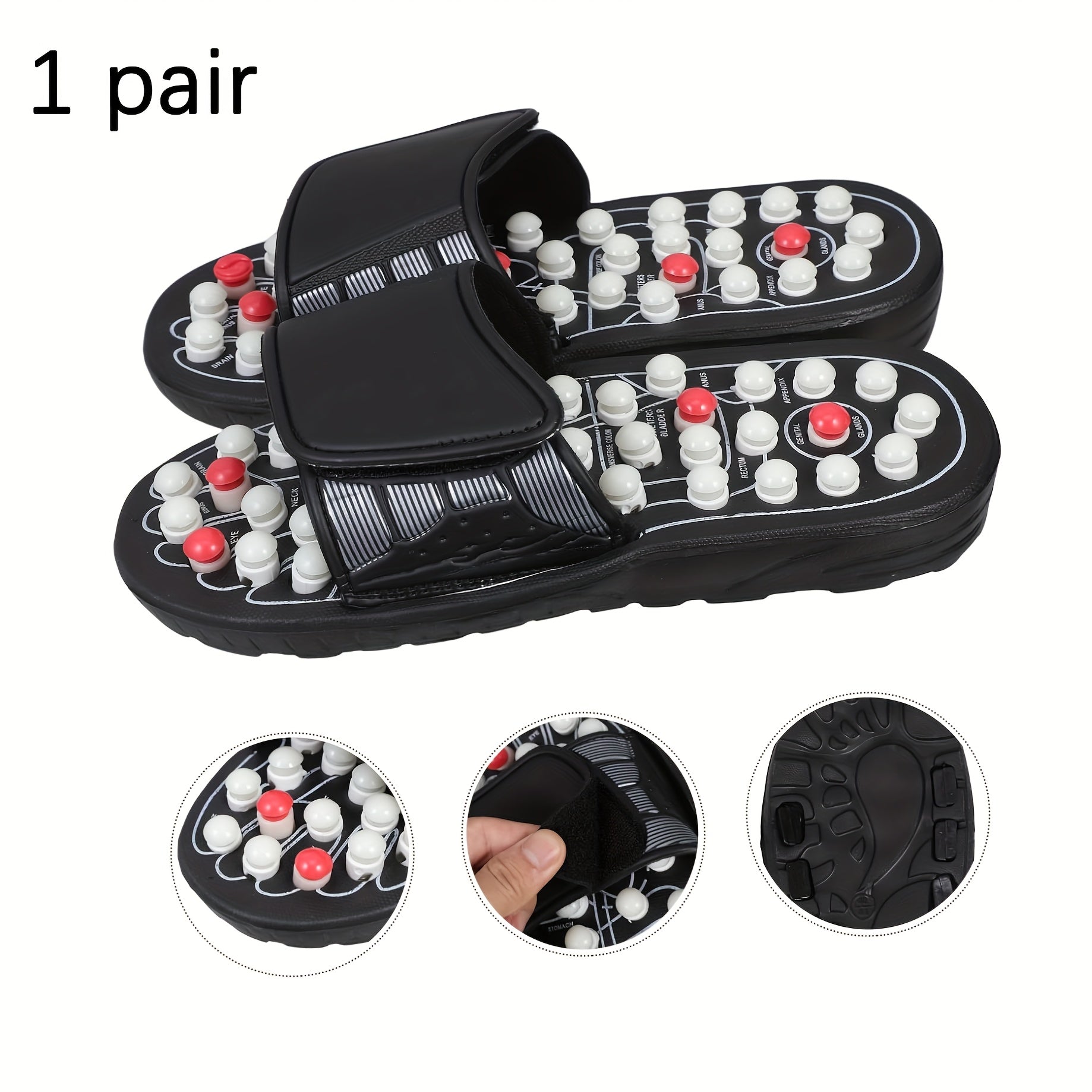 Acupuncture & Moxibustion Massage Slippers for Men & Women – Acupressure Foot Massager, Comfortable Durable Home Spa Gift