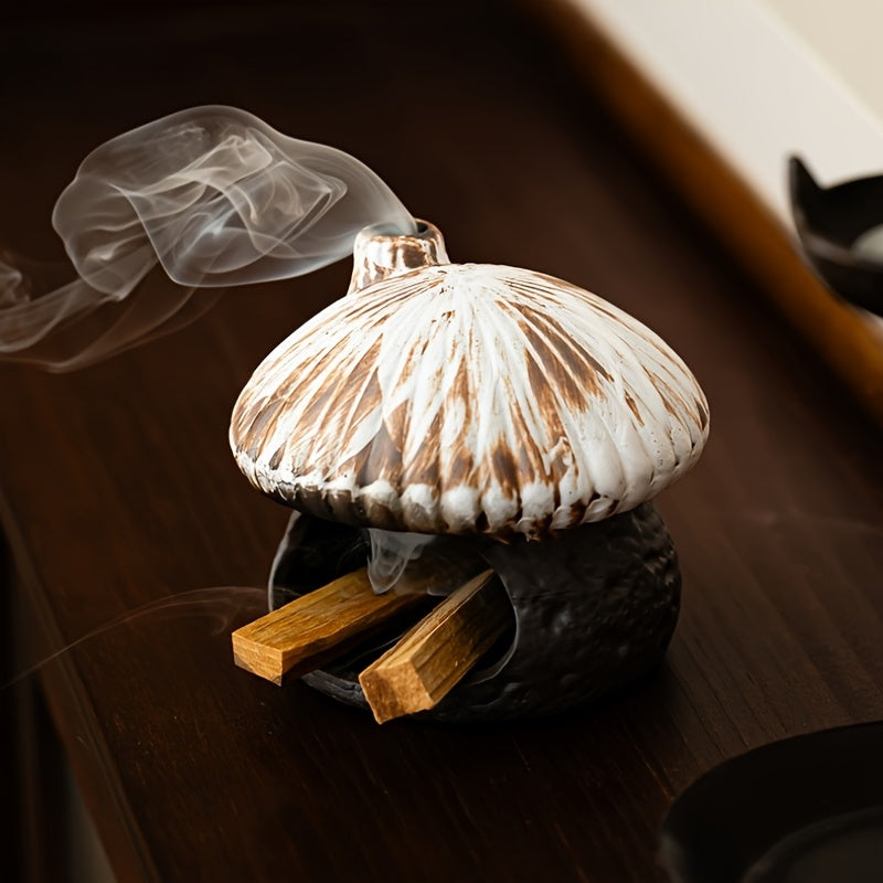 Mushroom Ceramic Essential Oil Burner - Mushroom House Aroma Diffuser & Fireproof Candle Holder