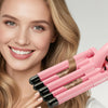 5-in-1 Hair Styling Wand 15mm (0.6in) Barrel — Crimper, Waver & Straightener | Fast-Heat Dual-Temperature Clamp-Free Portable (110–240V)