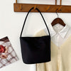 Women's Nylon Underarm Crossbody Bucket Bag – Embroidered Single Shoulder Handbag (Black, White)