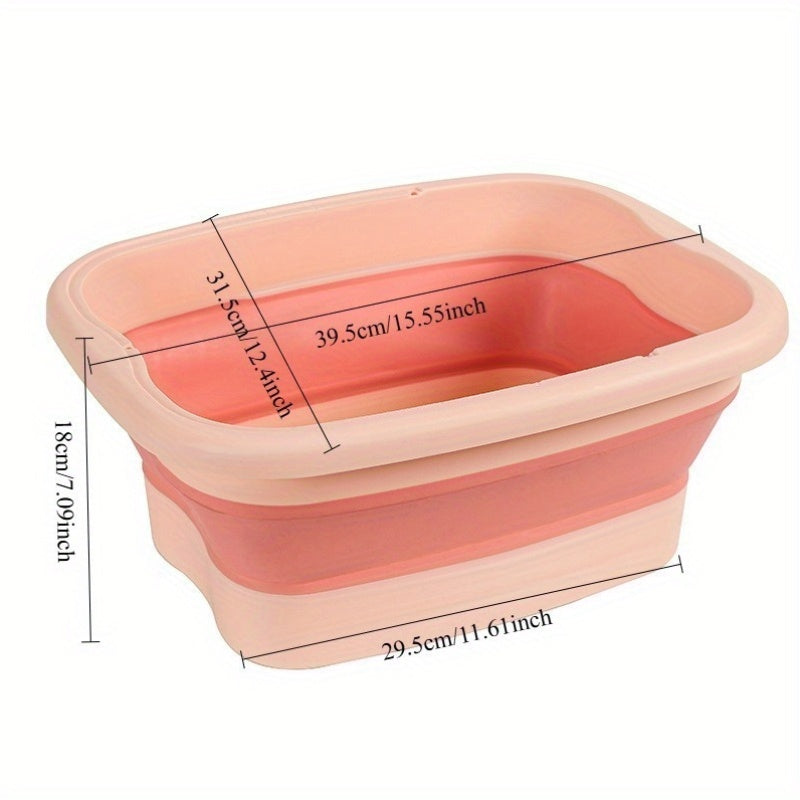 Foldable Foot Bath Tub with Massage Protrusions, Portable Deep Foot Spa – Space-Saving PP Soaking Tub for Home, No Electricity