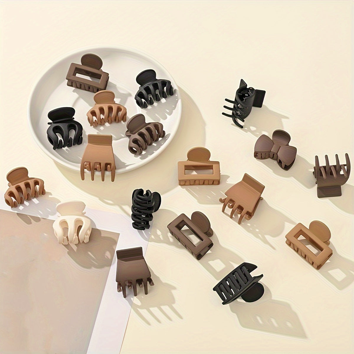 3-Pack Matte Shark Hair Claw Clips Solid Color Elegant Hair Clips for Women