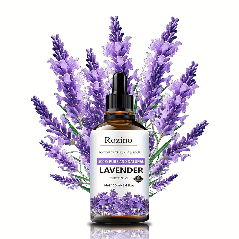 ROZINO Pure Lavender Essential Oil – Skin, Hair, Massage & Diffuser Aromatherapy Gift