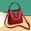 Elegant Solid Color Bucket Bag with Adjustable Shoulder Strap - Lightweight PU Handbag with Zipper Closure