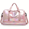 Large Laser Pattern Travel Duffel Bag - Carry-On Overnight Weekender for Music Festivals