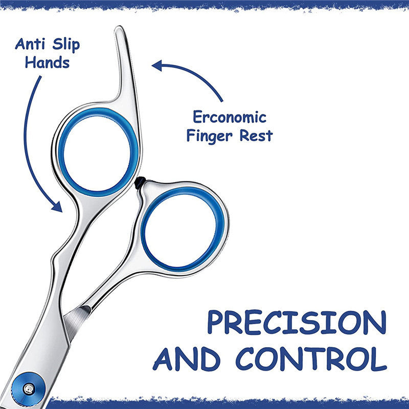 Professional 6-Inch (15 cm) Hairdressing Scissors – 3Cr13 Hypoallergenic Thinning & Cutting Shears with Ergonomic Blue Handles, Unisex Salon & Home Barber Tools