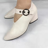 Women's D'Orsay Peep-Toe Block Heels with Fish-Mouth Buckle – Mid Block Heel, Water-Resistant Man-Made Upper