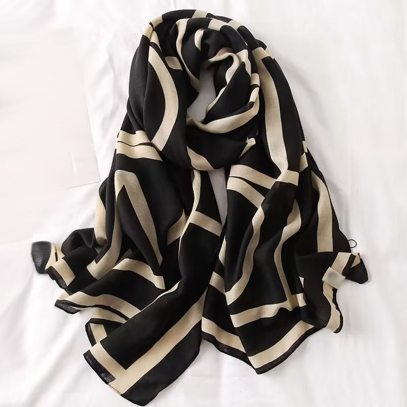Lightweight Winter Scarf for Women, Imitation Silk Shawl Neckerchief Wrap