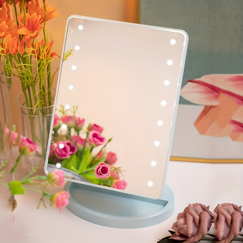 Portable Touchscreen LED Makeup Mirror — USB Powered, 3 Brightness Levels, Adjustable Desktop Vanity — Perfect Mother's Day Gift
