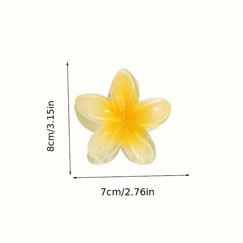 Elegant Flower Hair Clip – Semi-Transparent Anti-Slip Grip for Bridal, Beach & Everyday Wear