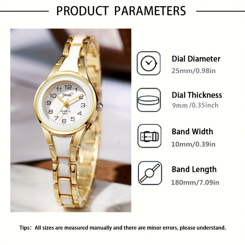 2-Pack Women’s Bracelet Quartz Watches – Gold & Silver Stainless Steel Wrist Watch Set