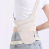 Anti-Theft Adjustable Travel Waist Pack - Nylon Crossbody Belt Bag with Zipper and Multiple Compartments for Hiking, Running, Passport and Phone (White/Black)