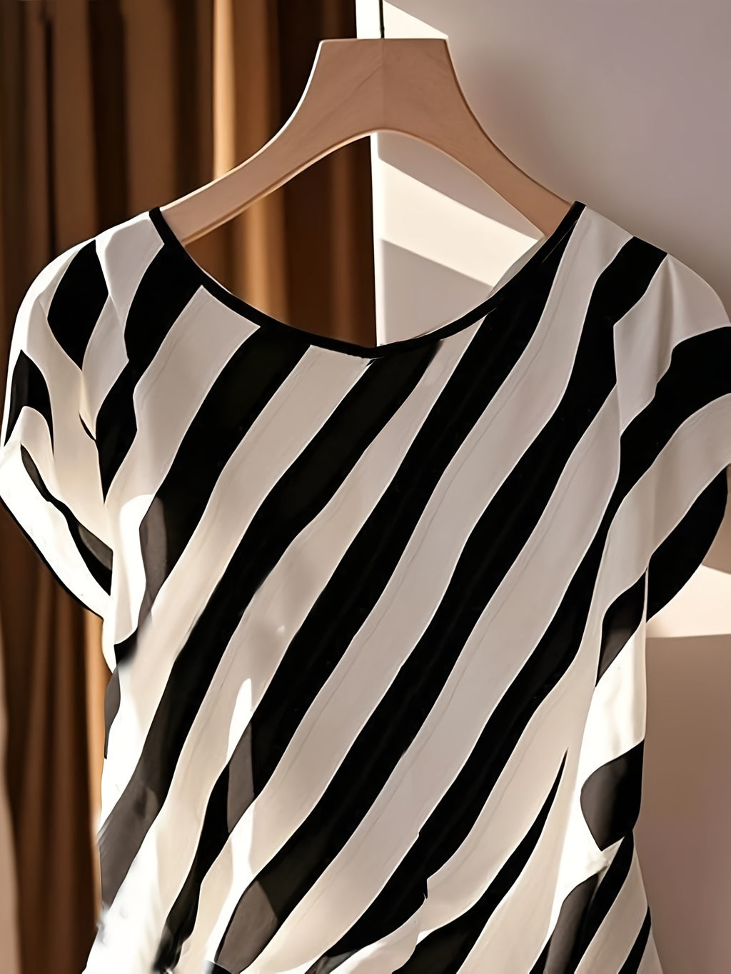 Women's French-Inspired Sleeveless Bow Blouse – Semi-Sheer Striped Crew-Neck Top for Spring, Summer & Fall