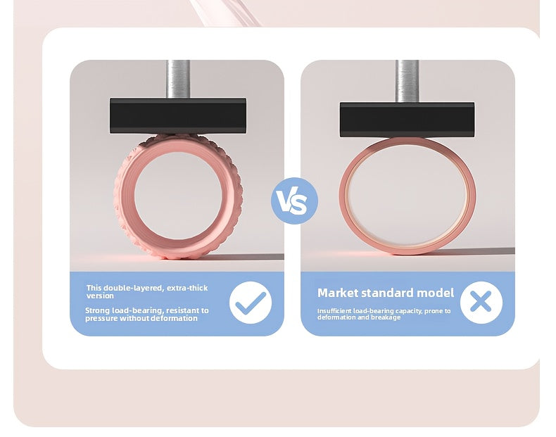 Pilates Wheel & Back Massager – Manual Core Roller with Sturdy Base for Spinal Decompression and Ab Strengthening | Home Gym Equipment (Pink / Light Blue / Light Purple)