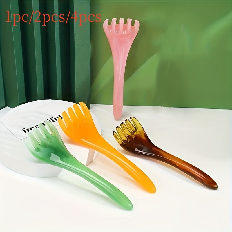 Five-Claw Resin Head Massage Comb - Wide-Tooth Scalp & Neck Scraping Tool, Nose Scraper, Mother's Day Gift