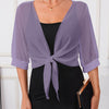 Lightweight Breathable Shawl Wrap with Tie-Front – Semi-Sheer Polyester Dress Accessory for Spring Summer Fall