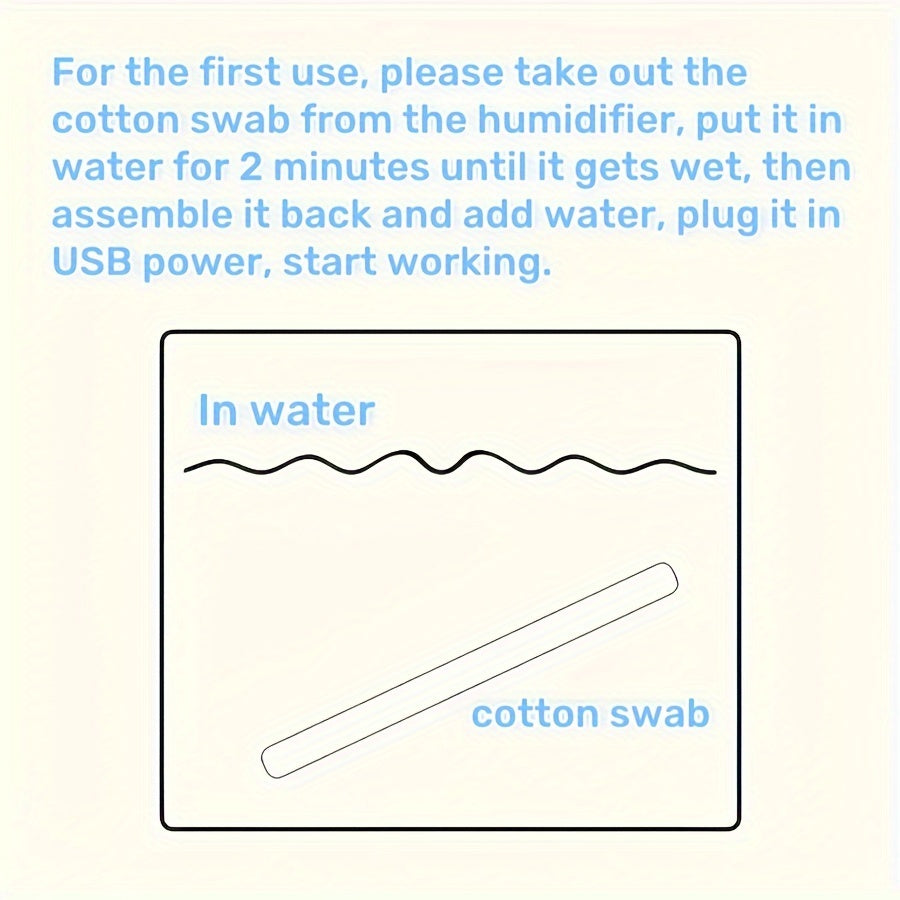 USB Humidifier 330ml Nebula LED Aromatherapy Diffuser with Wooden Base - Silent Desktop Humidifier for Bedroom & Living Room, USB Powered