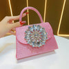 Black Rhinestone Evening Bag with Detachable Strap - Sparkling Party Clutch for Weddings & Events