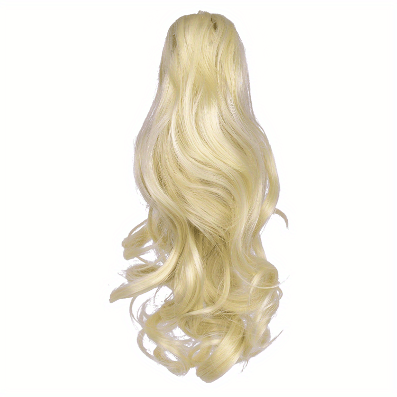 Clip-In Curly Ponytail Hair Extension – 11.8 in (30 cm) Loose Wave Claw Clip, Synthetic High-Temp Fiber for Women