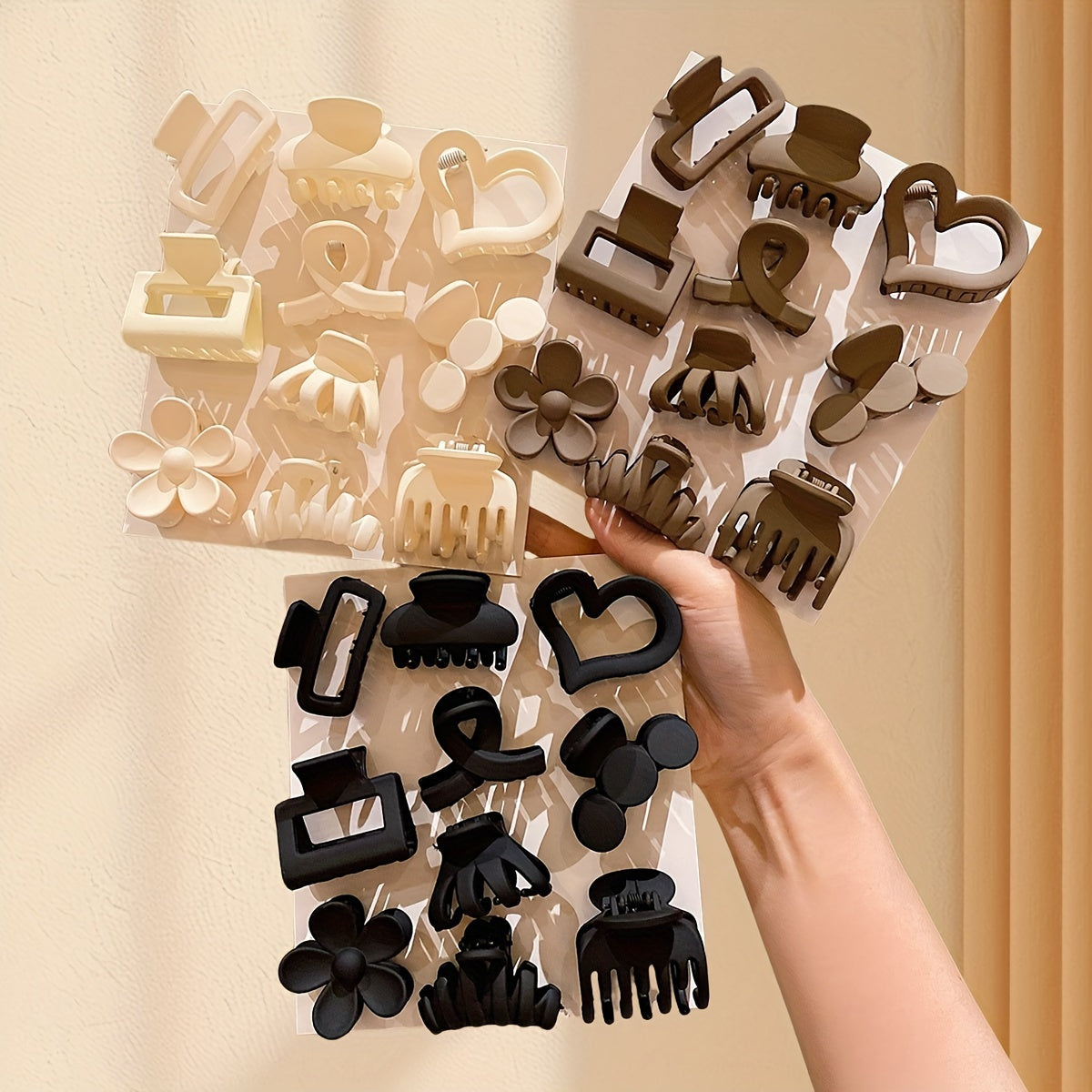 10-Pack Lemon Love Hair Claw Clips Set – Assorted Colorful Plastic Hair Accessories for Teens, Bangs & Half-Up Styles