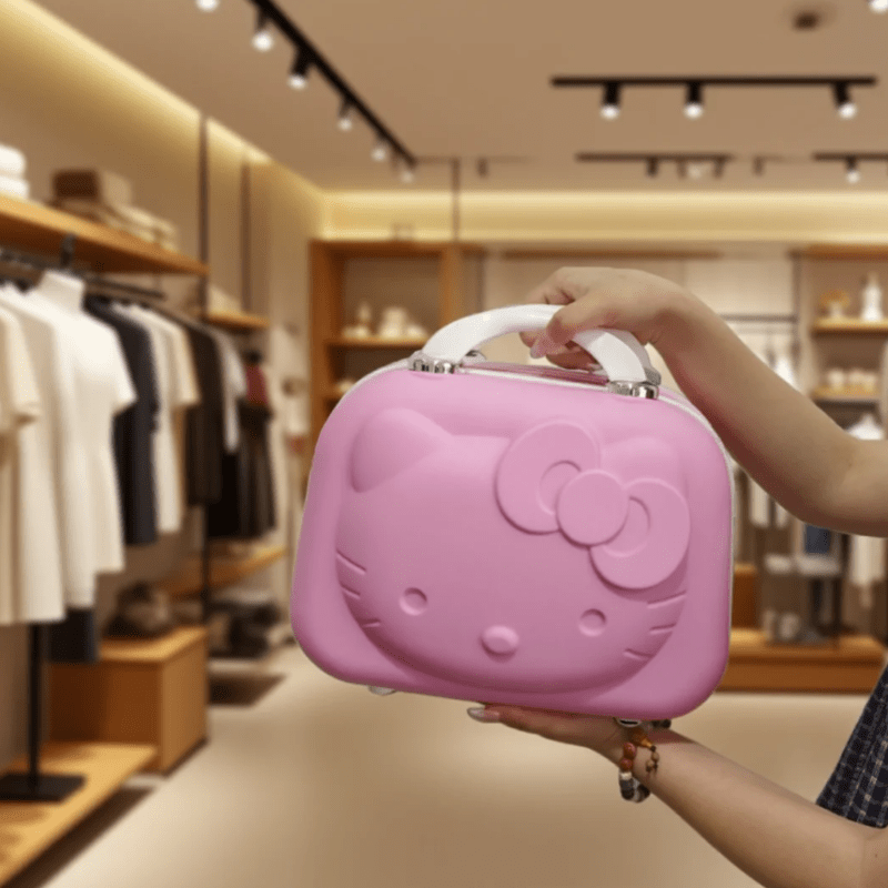 Sanrio Hello Kitty Makeup Pouch – Cute Printed Cosmetic Bag with Handle | Travel Toiletry Organizer & Pencil Case for Women