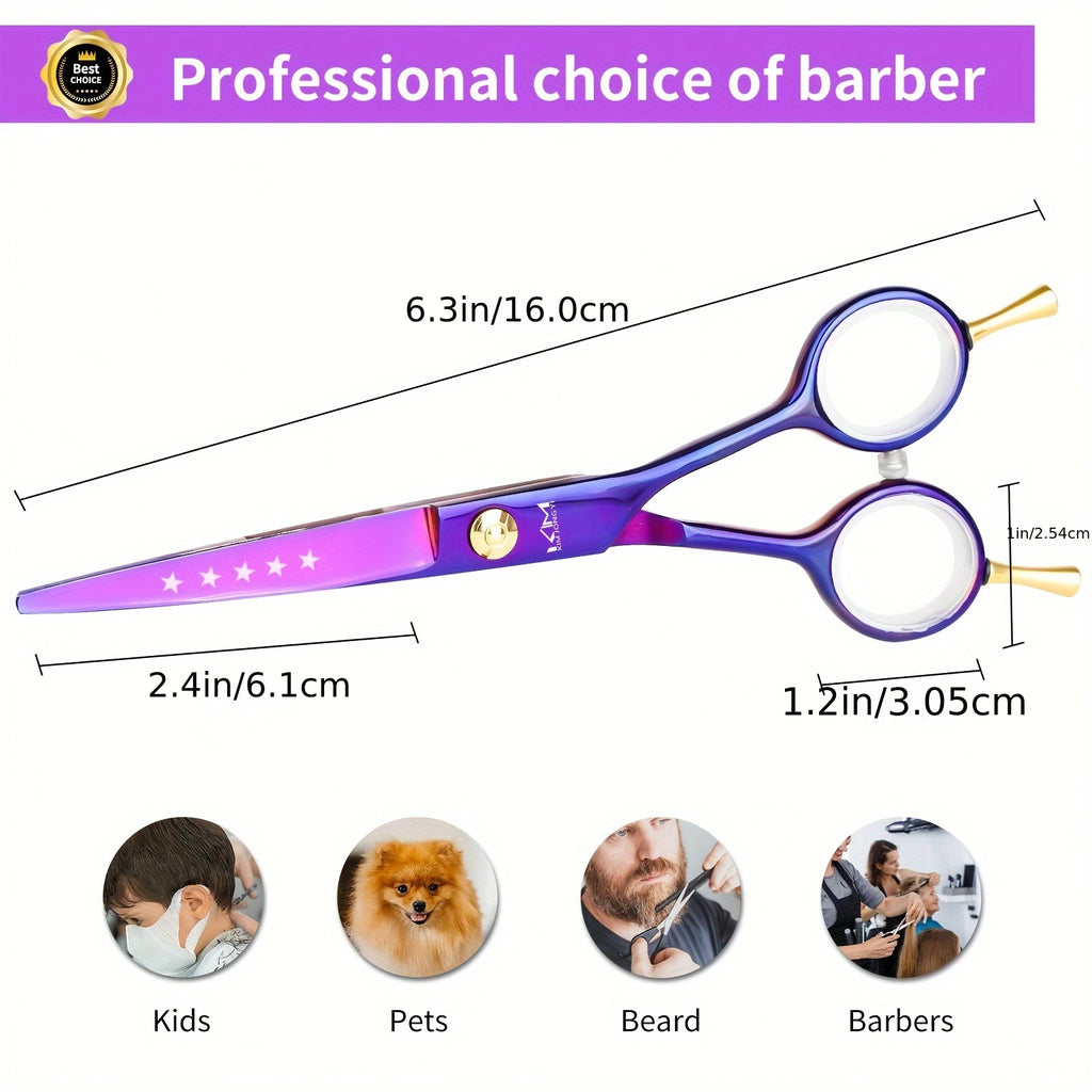 7-Piece Professional Hair Clipper & Thinning Scissors Set — Salon Mixing Shears, Razor & Accessories