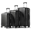 3-Piece ABS Hard Shell Luggage Set – 20/24/28 Inch (22/26/28 x 35/40/48 x 55/65/75 cm) with Telescoping Handle, Combination Lock & In-line Skate Wheels