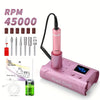 Cordless Electric Nail Drill Kit – 40,000+ RPM USB Rechargeable Manicure & Pedicure Set (Stainless Steel & Plastic)