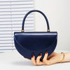 Navy Blue Evening Clutch Purse with Magnetic Closure & Detachable Metal Chain Strap - Glossy Lined Handbag for Weddings, Parties, Galas