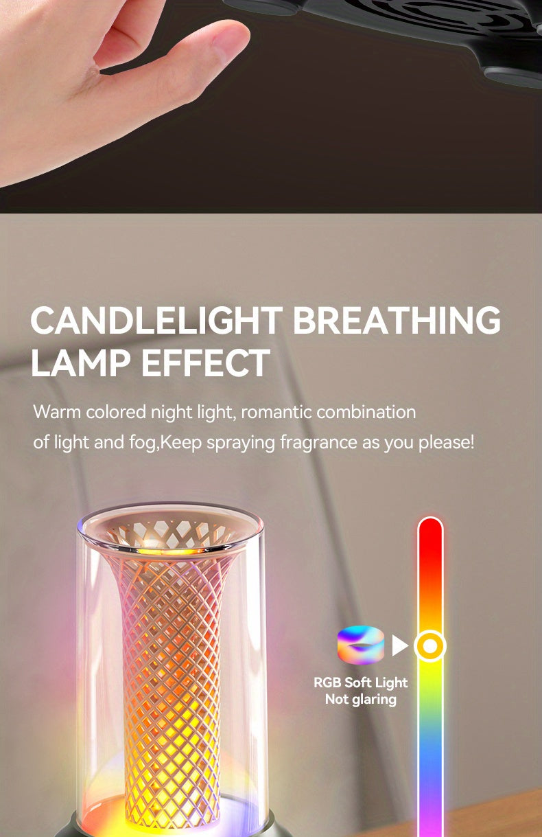 USB Desktop Humidifier & Aromatherapy Diffuser with Timer and Colorful Ambient LED Light for Home & Office