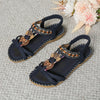 Rhinestone Butterfly Flat Sandals for Women – Boho Open Toe Elastic Strap Slip-On Beach Sandals
