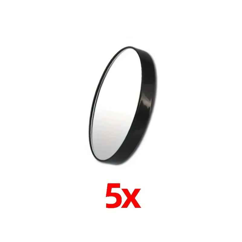 High-Definition Makeup Mirror 5x/10x/15x Magnification — Portable Suction Cup Travel Mirror, Clear Glass Black Frame