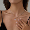 Vintage Pentagonal Sparkling Zircon Necklace - Light Luxury Shimmer Clavicle Chain for Parties & Everyday