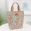 DLIU Vintage Floral Nylon Bucket Handbag – Large Capacity Foldable Tote with Zipper & Back Pocket, Sturdy Shoulder Straps (Red/Blue)