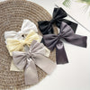 5-Pack Satin Fabric Bow Hair Clips for Women & Teens – Solid Color Crocodile Clip Set, Elegant Christmas Hair Bows