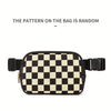 Quilted Adjustable Belt Bag for Women & Men - Zipper Crossbody Waist Pack, Sporty Polyester Fanny Pack White/Black