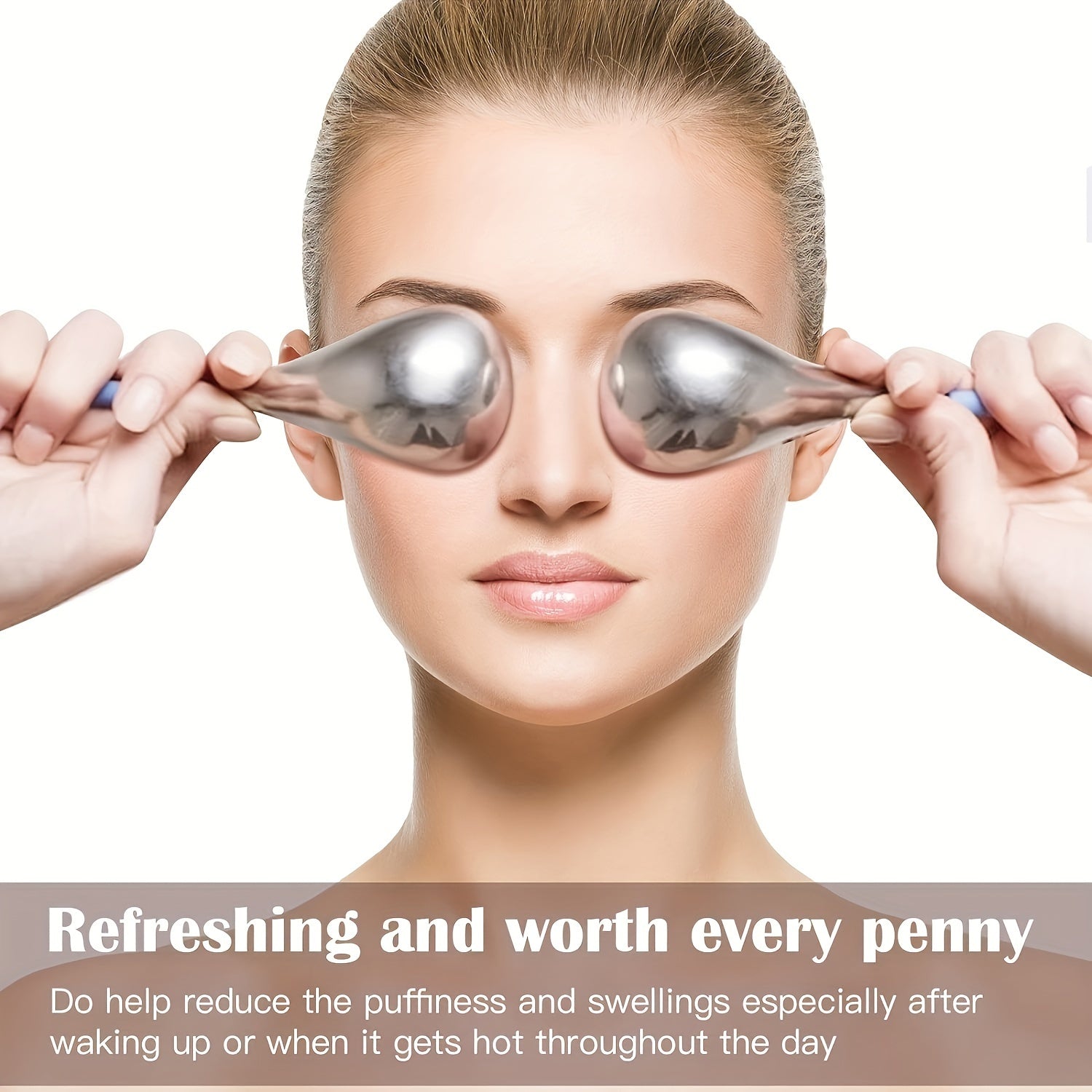 Stainless Steel Facial Ice Globe — Odorless Reusable Face & Eye Massager, Battery-Free