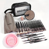 35-Piece Professional Makeup Brush Set with Sponge, Cleaning Bowl, Velvet Pouch & Travel Bag – Soft Nylon Bristles for Foundation & Eyeshadow