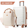 20-Inch (51 cm) PP Hybrid Carry-On Luggage with Silent Swivel Wheels, Combination Lock & Telescoping Handle - Fits 14-Inch Laptop, Travel Suitcase for Men & Women