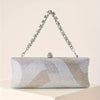 Sparkling Rhinestone Petite Evening Clutch with Detachable Wrist Strap & Long Chain