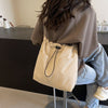 Women's Casual Crossbody Bucket Bag – Adjustable Strap & Drawstring Closure, Nylon-Style Minimalist Tote for Travel, Gym & Everyday (White, Black, Green, Dark Brown)