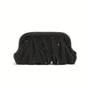 Rhinestone Evening Clutch Bag – Pleated Cloud Party Handbag with Chain Clasp and Removable Strap
