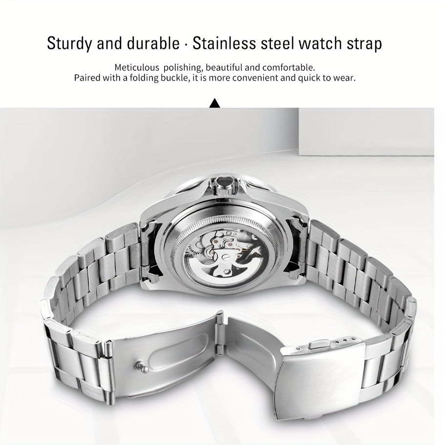 Iced-Out Women's Automatic Skeleton Watch – Luminous Alloy Bracelet Bling Luxury Wristwatch