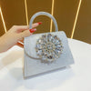 Black Rhinestone Evening Bag with Detachable Strap - Sparkling Party Clutch for Weddings & Events