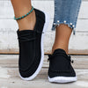 Women's Casual Fabric Loafers - Flat Penny Loafers, Round Toe, EVA Sole, Breathable Fabric Insole